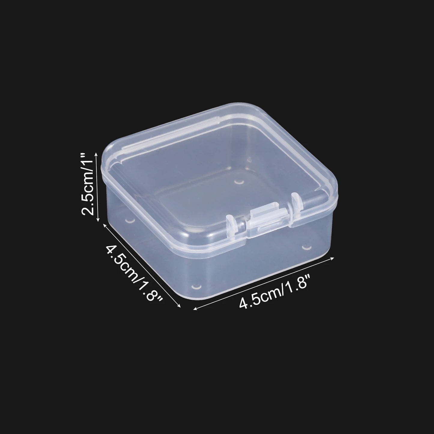 Clear Storage Box with Hinged Lid, Plastic Stackable Rectangle Organizer Container for Bead Jewelry Small Item Art Craft Project