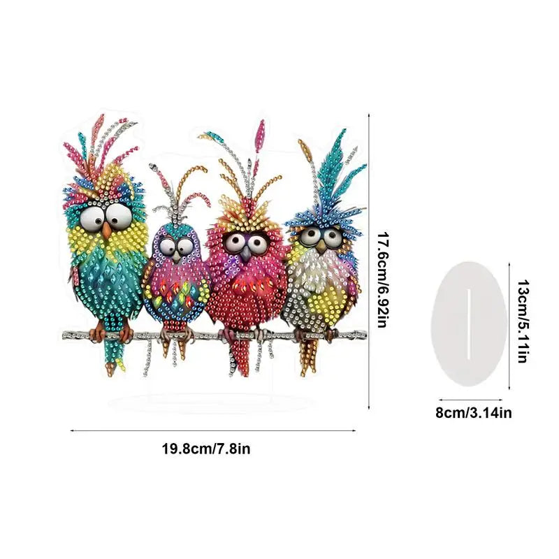 5D diamond painting Cute Bird Animal Hanging DIYs Crystal Rhinestone Kits Creative Desktop Ornaments Art Painting Home Decor