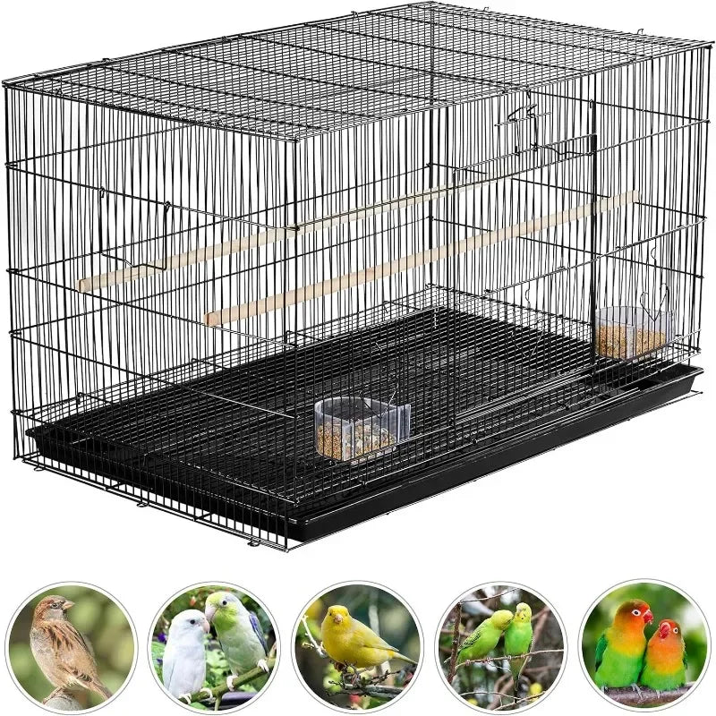 30'' Length Flight Bird Cage Iron Flight Parrot Cage for Small Parrots Parakeets Cockatiels Budgies Conures Quaker Parrot