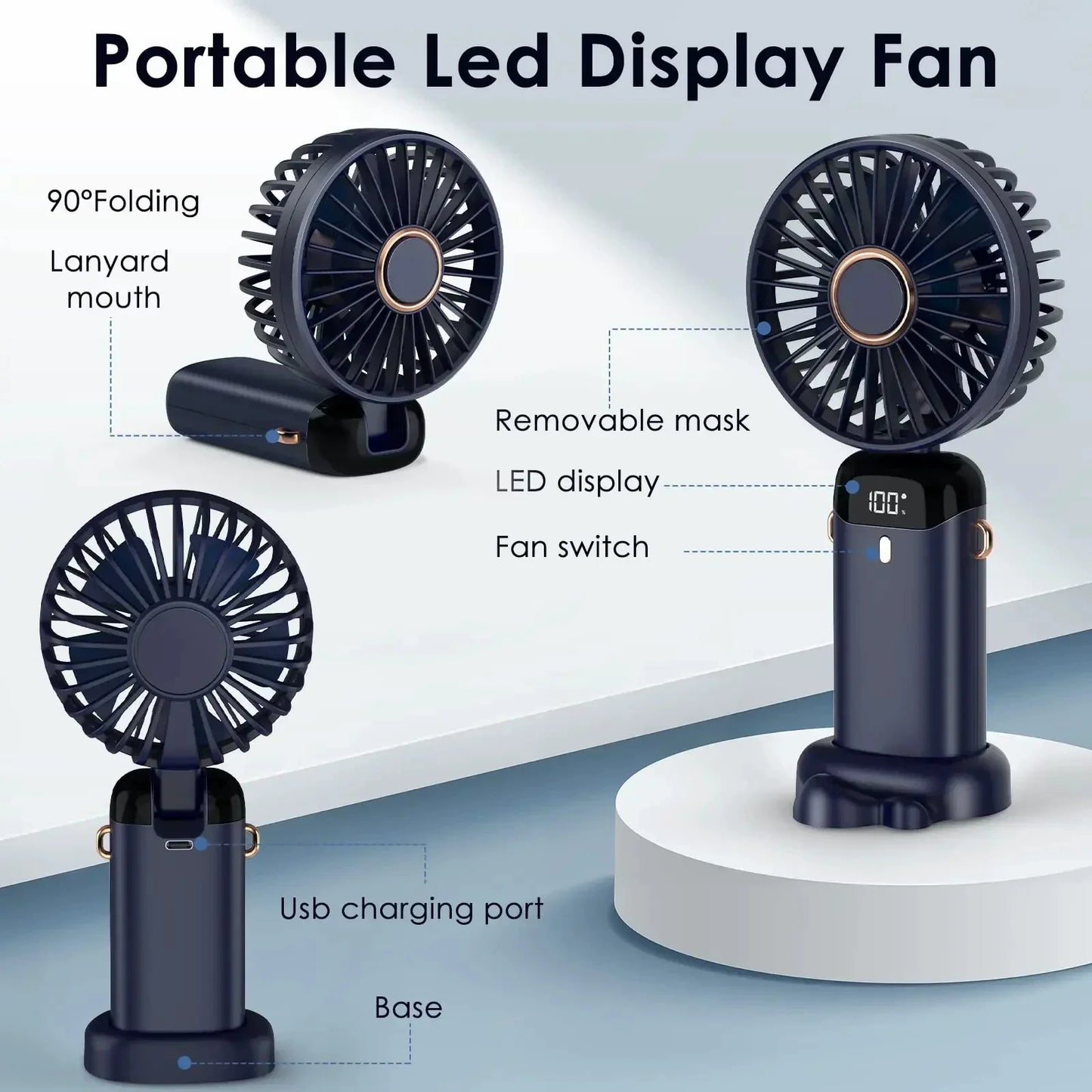 Rechargeable Neck Fan Portable USB Air Cooler For Home Use