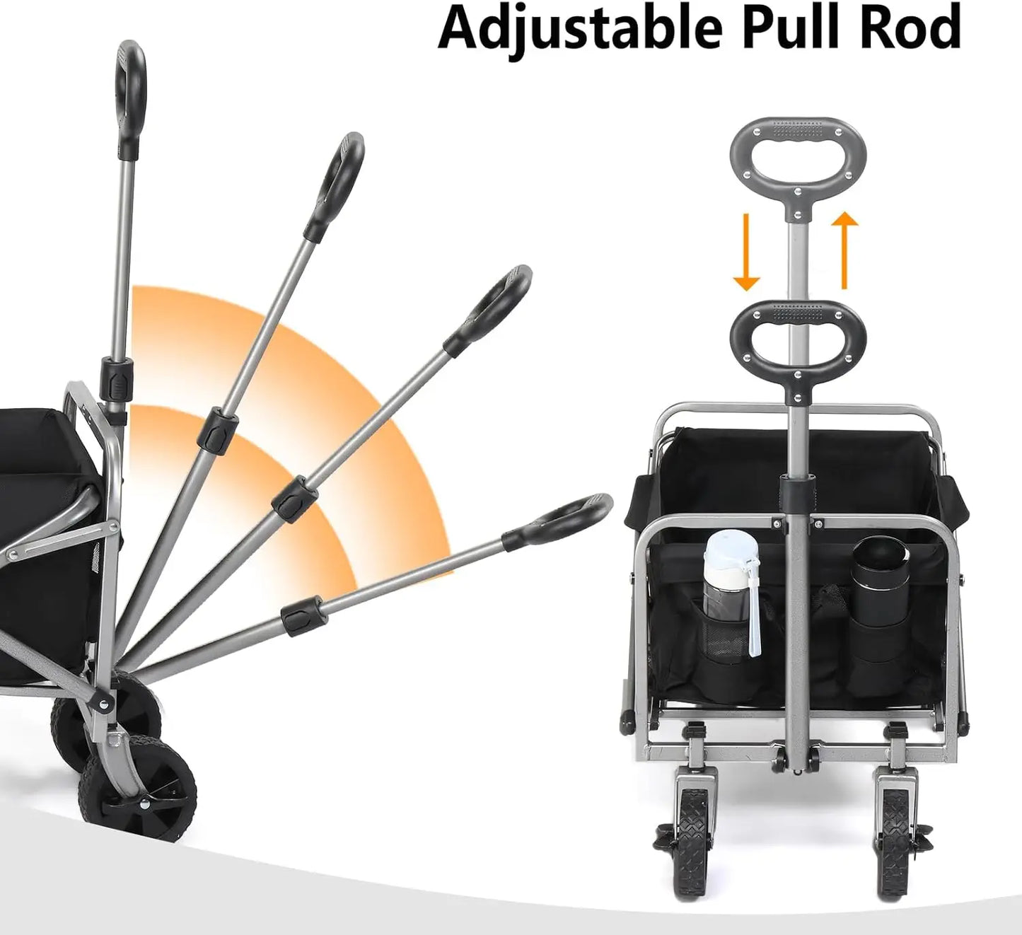 Collapsible Wagon Beach Wagon with Big Wheels for Sand All-Terrain Garden Grocery Cart