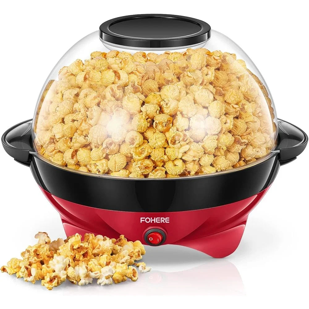 Electric Popcorn Machine 6 Qt Hot Oil Popper With Stirring