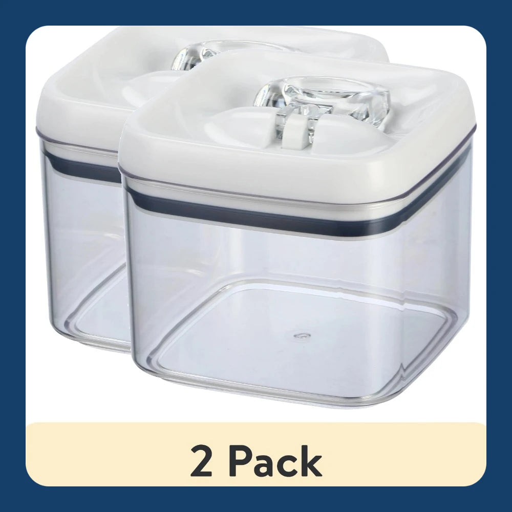 (2 pack)   Canister - 6.2 Cup Flip-  Square Food Storage Container