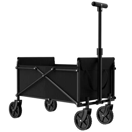 Black Small Handcart Outdoor Garden Folding Cart Wagon